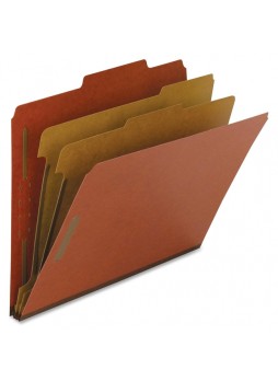 Nature Saver Classification Folder, NAT01051, Red fiber, Letter size, 2 fastener capacity, 2 dividers, Box of 10